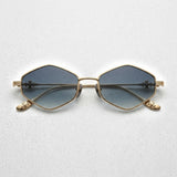 Gold frame — Light blue lens