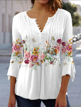 White with flowers