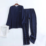 Dark Blue Checkered Long