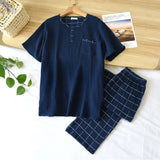 Dark Blue Checkered Shorts