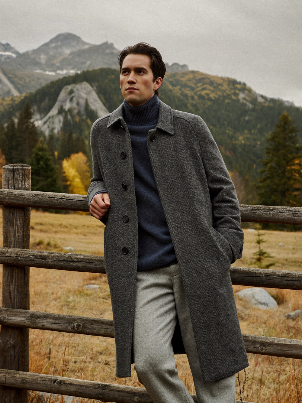 Herringbone overcoat
