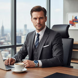 Silver Bracelet with Blue Dial
